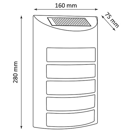 Zahradní LED solární fasádní svítidlo SAFFO chrom/bílá 6000K Studená bílá GOLDLUX (Polux)