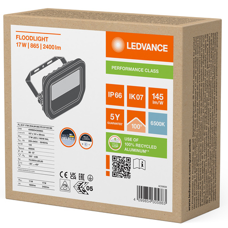LED reflektor 17W 2400lm 6500K IP66 černý LEDVANCE reflektor