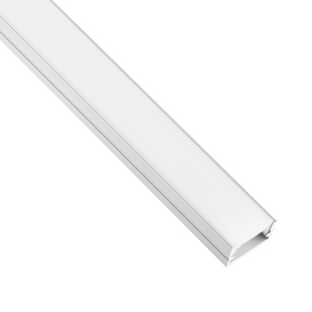 Eloxovaný hliníkový profil pro LED KM35 Silver Přisazená 2m + neprůhledný kryt + koncovky