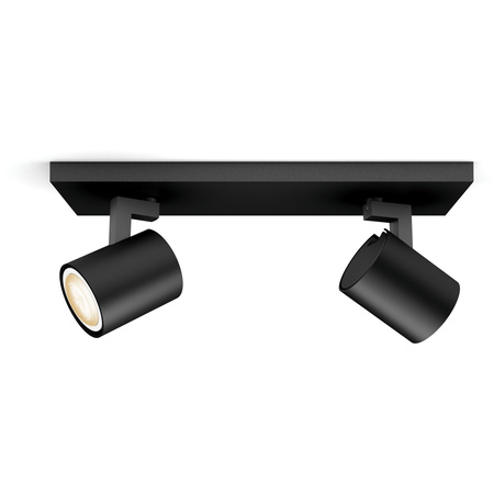 Stropní světlo LED Spot Runner černé 2x4,2W CCT PHILIPS HUE Bluetooth Zigbee + stmívač