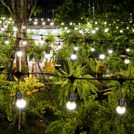 Venkovní zahradní světelný řetěz 5x E27 černý IP44 5m Kréta Kobi