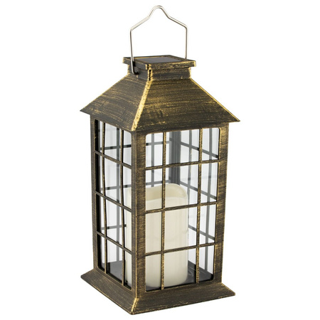 LED solární zahradní lampa. závěsná patina lucerna. 27 cm