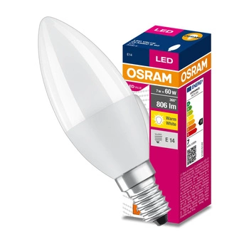 LED žárovka E14 B35 7W = 60W 806lm 3000K Teplá bílá 220° OSRAM HODNOTA