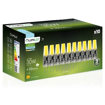 10x Žárovka LED G4, 3W = 30W 330lm 6500K 360° Studená bílá LUMILED
