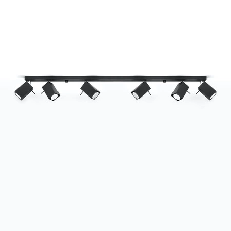 Svítidlo pro povrchovou montáž MERIDA 6L 6xGU10 Reflektor Halogenový pohyblivý pásek Minimalistická černá SOLLUX