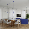 Závěsné svítidlo G9 Round Navy Blue Modern Matte Halo Sollux