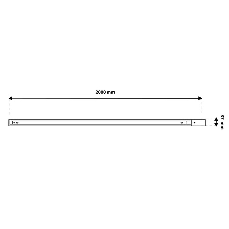 Jednofázový hliníkový kolejnicový vodič pro kolejnicové reflektory 200cm, Bílá LUMILED