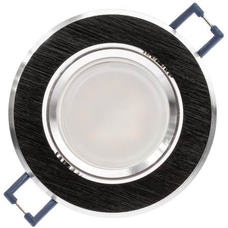 Halogenová Podhledové svítidlo GU10, Nastavitelná Kulatá Černá kartáčovaná LUMILED