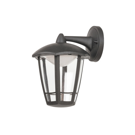 Zahradní lampa LED nástěnná elevační lampa SORRENTO 8W 3000K IP44 Lantern dolů černá RABALUX
