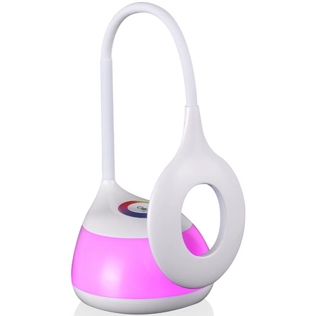 LED noční stolní lampa GALACTIC bílá + RGB 5W vestavěná baterie GOLDLUX