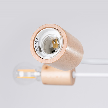 Stropní lustr 4x E27 Přírodní dřevo Bílý Timbo Peach Puff SL.1665 Sollux