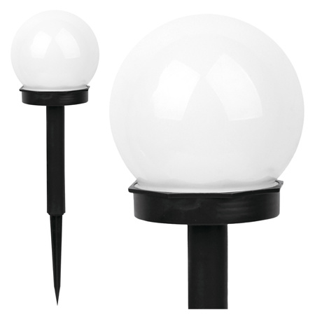 LED zahradní lampa na solární pohon WHITE BALL 10cm GOLDLUX (Polux)