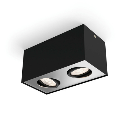 LED halogenové svítidlo pro povrchovou montáž 2x 4,5W BOX Movable Black PHILIPS