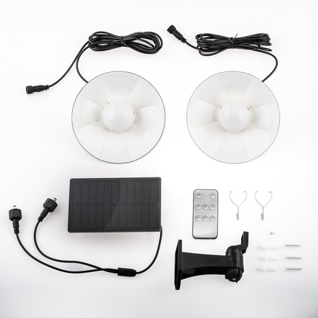 2x HELIA Solární LED lustr Zahradní přívěsek Stropní senzor Pilotní panel LUMILED