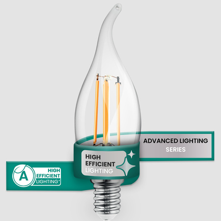 LED žárovka E14 svíčka BA35 2,2W 470lm = 40W 2700K teplá bílá 360° Filament energetická třída A LUMILED