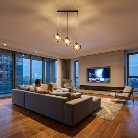 Stropní závěsné svítidlo TALUS Geometrická závěsná kostka pro LED 3x E27 LUMILED