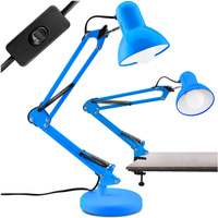 Stolní lampa E27, Modrá + držák na stůl TOBI LUMILED