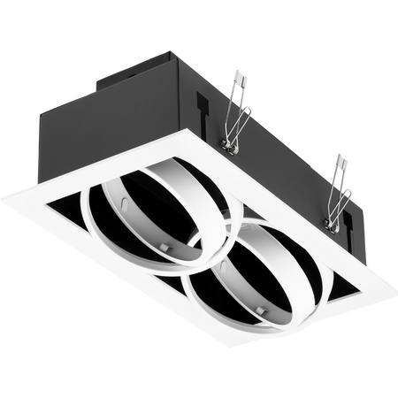 Halogenová Podhledové svítidlo 2x GU10, ES111 Nastavitelná Obdélník Bílá CANIS LUMILED