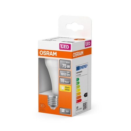 LED žárovka E27 A60 10W = 75W 1055lm 2700K Teplá bílá 200° OSRAM STAR