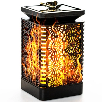 Zahradní lucerna LED Solar Decorative Flame Square 17cm