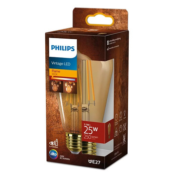 LED Edison Žárovka E27 ST64 3.1W = 25W 250lm 1800K Teplá bílá vlákno jantarové PHILIPS