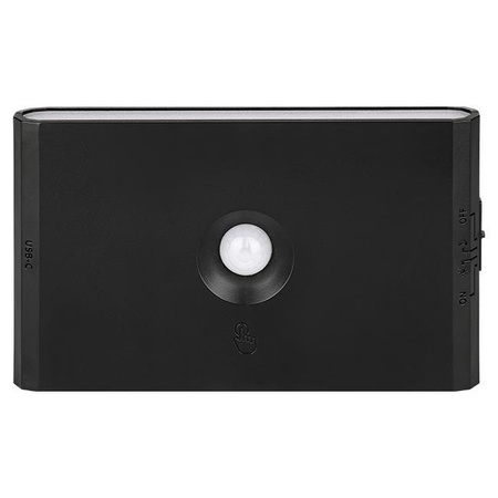 LED dobíjecí lampa 1W 170lm 3000/4000/6500K CCT 180° se senzorem pohybu Stmívatelná černá Wolf Masterled