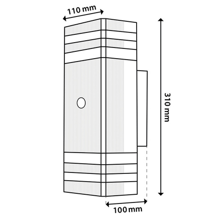 Zahradní nástěnné svítidlo shora dolů 2xGU10 Black Senzor pohybu a soumraku IP54 PROTEA LUMILED