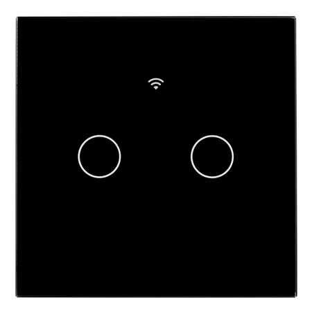 Skleněný vypínač Wi-Fi LED TOUCH. černý. dvojitý