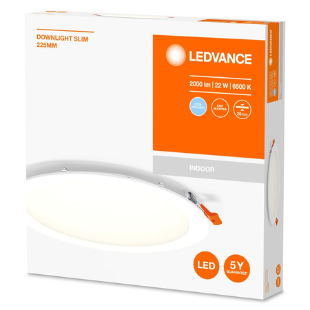 LED panelové vestavné stropní svítidlo DOWNLIGHT SLIM 22W 2000lm 6500K studené 22.5cm LEDVANCE