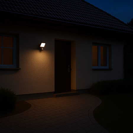 LED reflektor Halogenový venkovní reflektor 10W 3000K 900lm IP65 se senzorem pohybu a soumraku SENSOR FLOODLIGHT LUX OSRAM