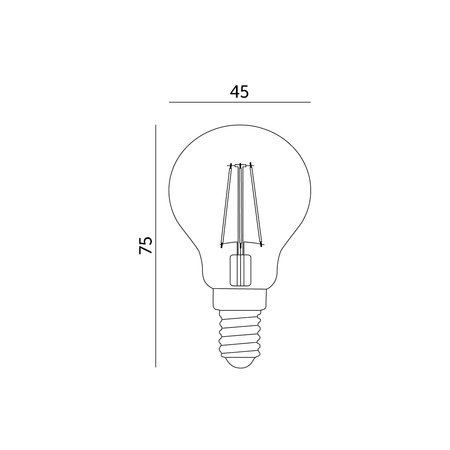 LED žárovka E14 Ball 4W 470lm 3000K Warm 360° Filament Line Kobi