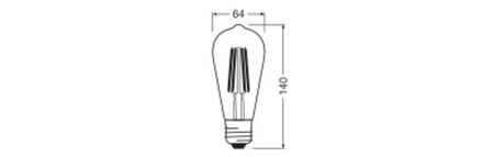 LED žárovka ST64 E27 3,8W = 60W 806lm 3000K teplá bílá FILAMENT LEDVANCE