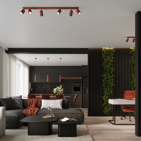 Stropní závěsné svítidlo Overhang Tuba Spot 2x GU10 Ochre Red Carbon Deep Space SL.1631 Sollux