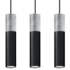 BORGIO 3L 3xGU10 Loft Závěsné stropní svítidlo černé šedé SOLLUX