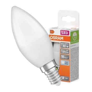 E14 B35 LED žárovka 4.9W = 40W 470lm 4000K Neutrální bila 200° OSRAM STAR