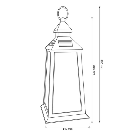 Solární lucerna Závěsná zahradní lucerna LED IP44 Flame Effect