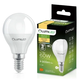 Žárovka LED E14, P40 8W = 60W 806lm 3000K Teplá bílá 180° LUMILED