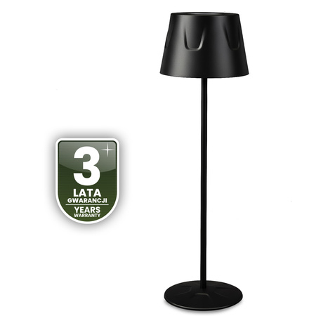 LED zahradní lampa stojící dekorativní noční stolek USB stmívatelný dotykový černý FIORA LUMILED