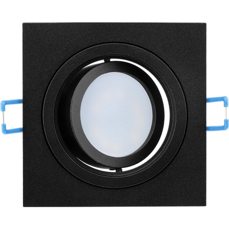 Svítidlo HALOGEN GU10 MR16 Square Black CASSIO LUMILED + LED žárovka GU10 6W = 60W 580lm Cold