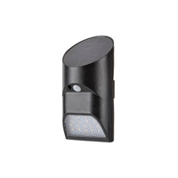 Zahradní LED solární lampa nástěnná lampa SEPIK 3.6W 4000K IP44 dolů se senzorem pohybu černá RABALUX