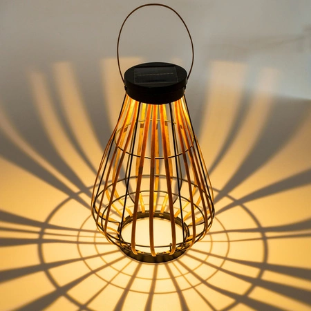 LED solární lampa Venkovní zahradní stojací závěsná lucerna 3000K IP44 37cm soumrakový senzor