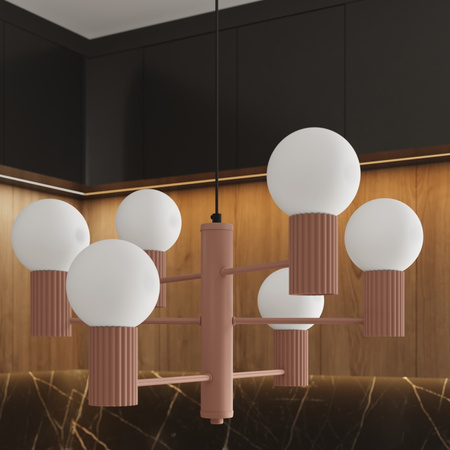 Lustr Závěsné svítidlo 6x G9 Hliník Mokka Halo French Sky SL.1834 Sollux