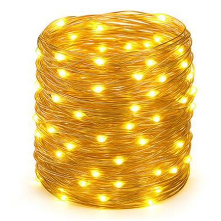 Zahradní solární girlanda okrasný světelný řetěz 200 LED 22m teplá bílá barva