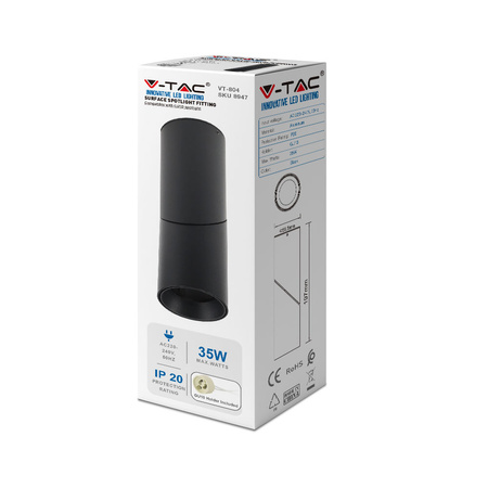 Bodové stropní svítidlo GU10 kulaté černé VT-804 V-TAC