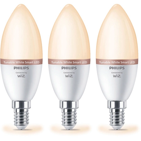 3x LED žárovka E14 C37 4,9W = 40W 470lm 2700-6500K SMART WiFi Philips WiZ