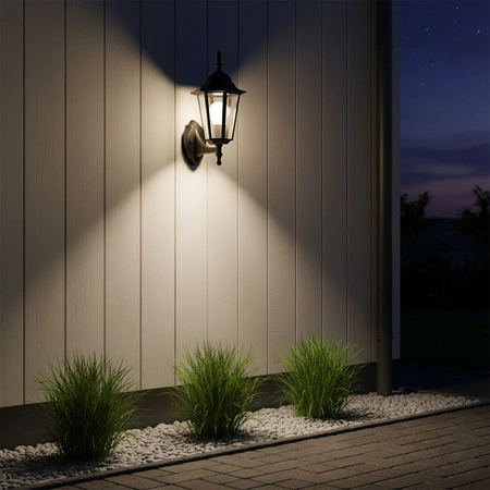 Zahradní nástěnné svítidlo LIGURIA-LT Fasádní svítidlo Top 1xE27 Černá - GOLDLUX (Polux)