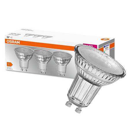 3x LED PAR16 Reflektor GU10 6,9W = 80W 575lm 6500K Cold 36° BASE Osram