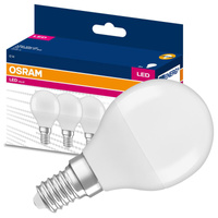 3x LED žárovka E14 P45 4.9W = 40W 470lm 4000K Neutrální bila 200° OSRAM HODNOTA