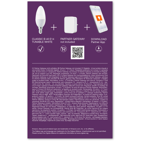 E14 B40 4.9W 470lm CCT LEDVANCE SMART+ ZigBee stmívatelná LED žárovka