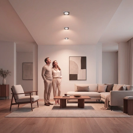 6x PAVO Chromovaný plech MR16 GU10 LUMILED čtvercové halogenové svítidlo k zapuštění do zdi